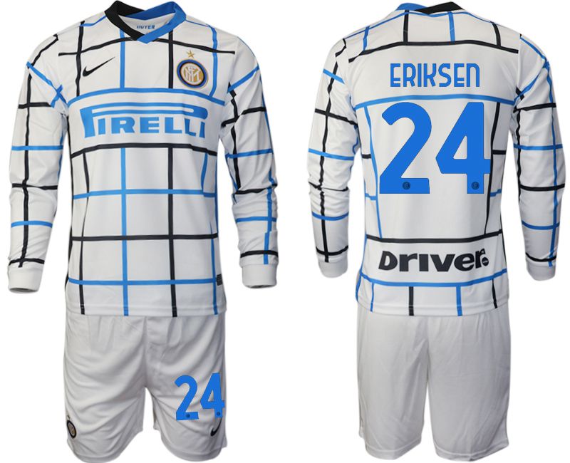 Men 2020-2021 club Inter milan away long sleeve #24 white Soccer Jerseys->inter milan jersey->Soccer Club Jersey